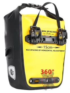 Mach 7 Liter Waterproof Pannier Rear Rack Bag Black -Vélos Soldes 7 Liter Wasserdichte Gepaecktraegertasche Hinten