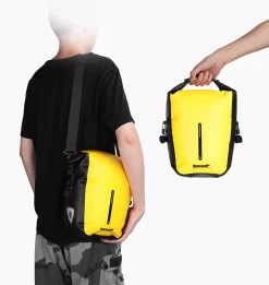 Mach 7 Liter Waterproof Pannier Rear Rack Bag Black -Vélos Soldes 7 Liter Wasserdichte Gepaecktraegertasche Vorne