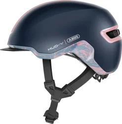 Abus Casque De Velo Urban Avec Lumiere HUD-Y Bleu L