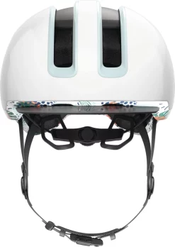 Abus Casque De Velo Urban Avec Lumiere HUD-Y Blanc M -Vélos Soldes Abus Fahrradhelm Urban mit Licht HUD Y Weiss Vorne